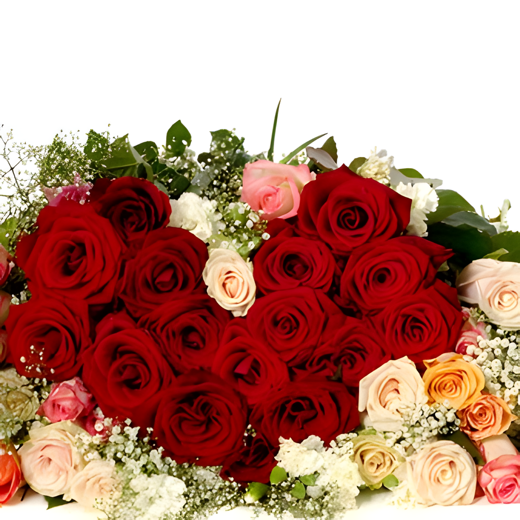 33 ROSES bouquet detail close-up