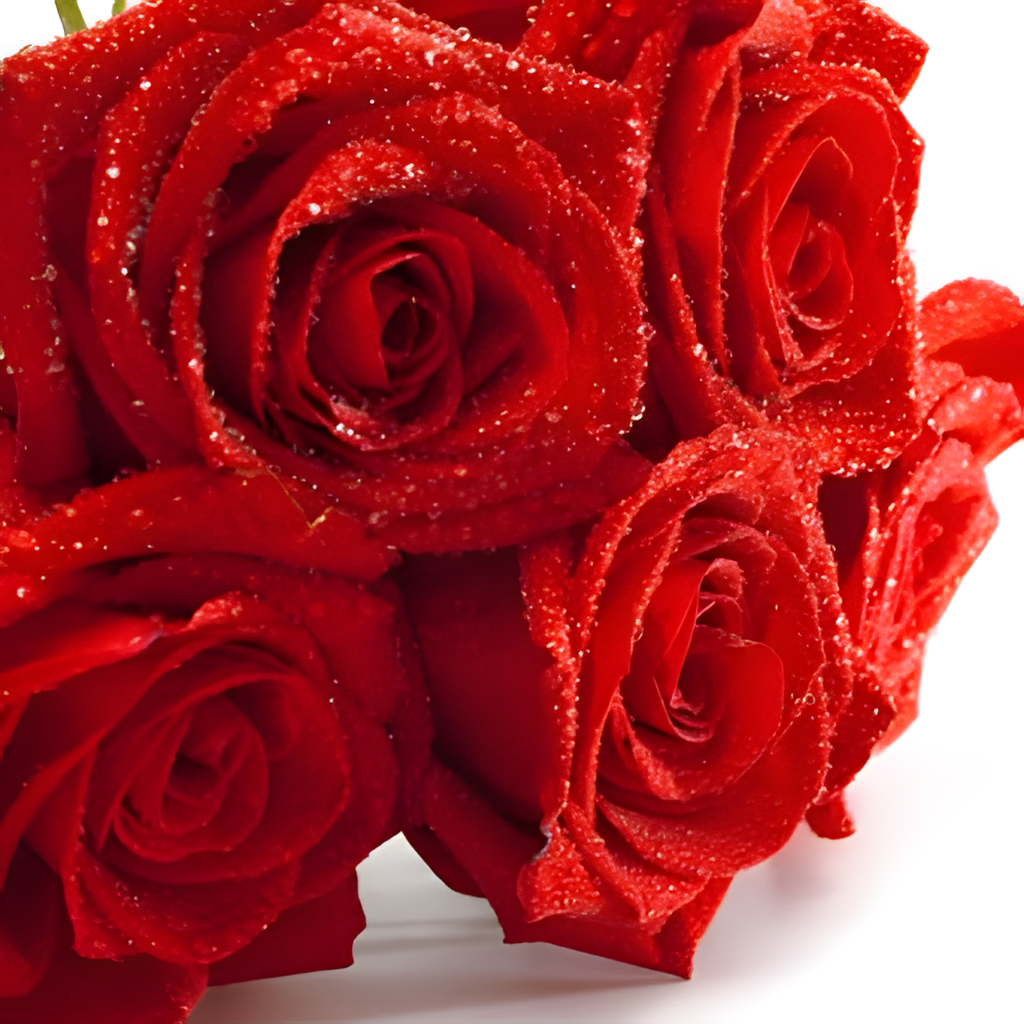 6 ROSES bouquet detail close-up